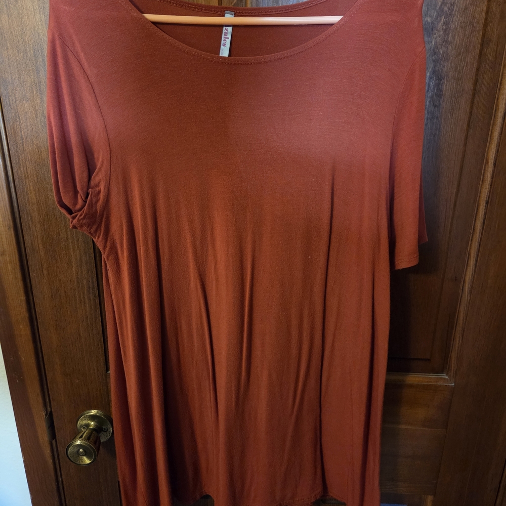 Azules Women's Burnt Orange Tunic Top